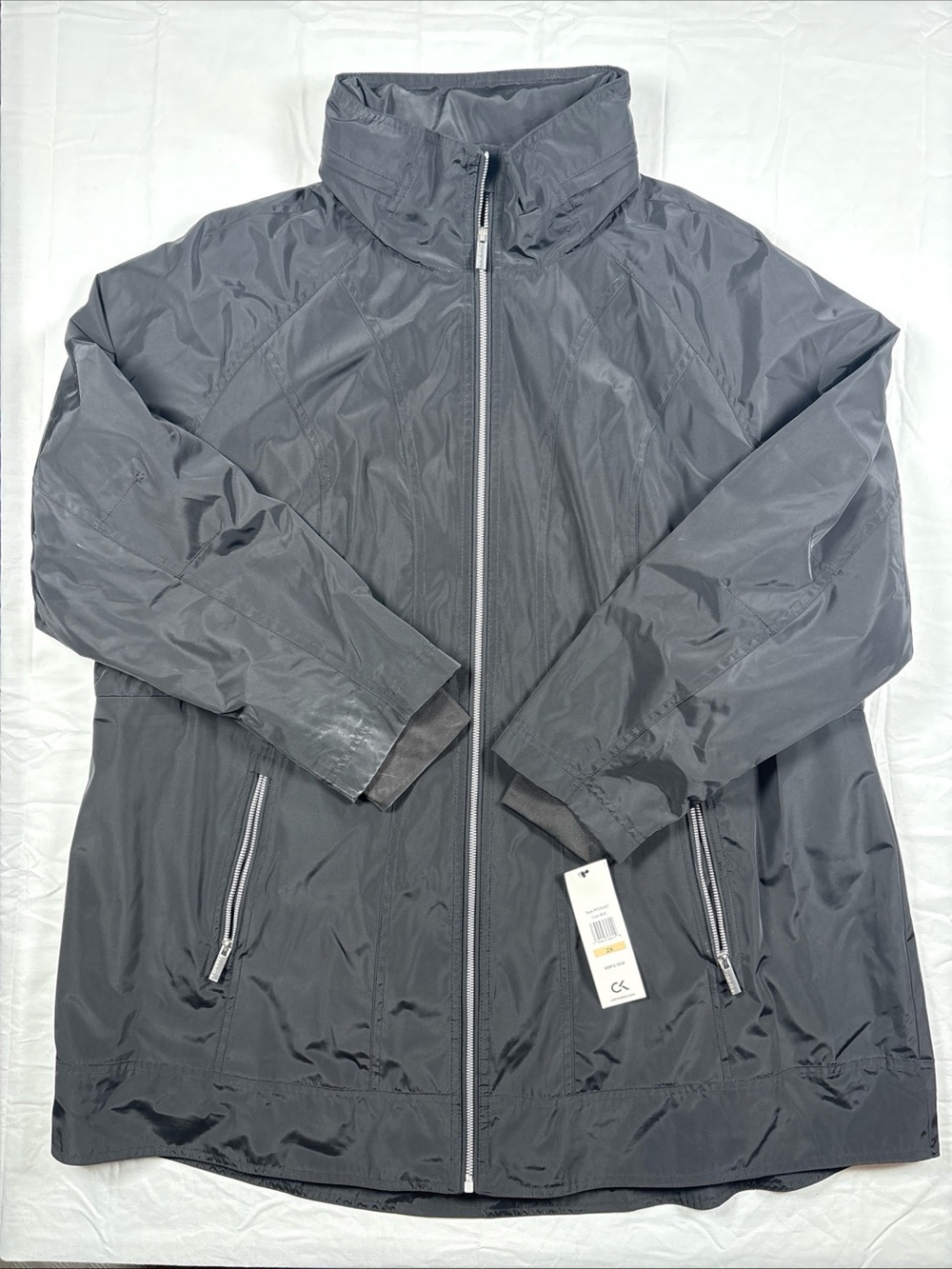 Calvin Klein Men's Charcoal Full-Zip Windbreaker